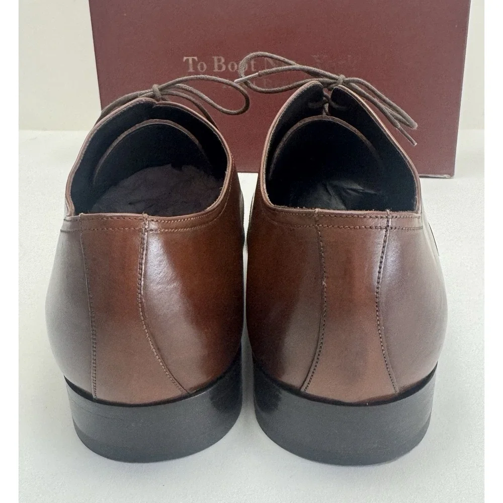 To Boot New York BRANDON Cognac Cap Toe Oxford Lace Up Shoes‎ 13 W Wide W/Box